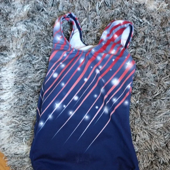 GK Kids Swim One Piece with Red and Blue Stripes - Picture 3 of 4